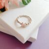 Initial M silver bead ring