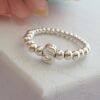 Initial silver bead ring